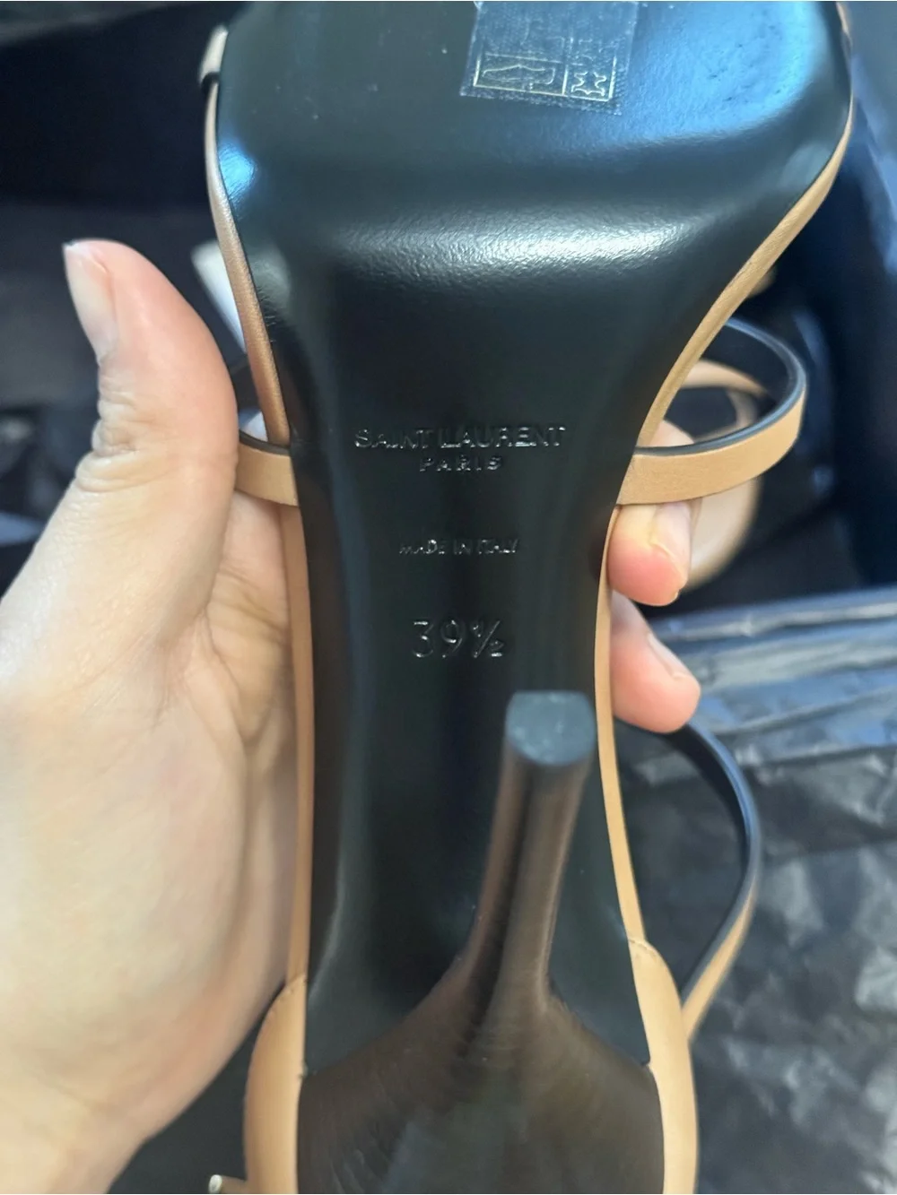 BRAND NEW Saint Laurent Cassandra Beige  High-Heel Sandals - Picture 2 of 4